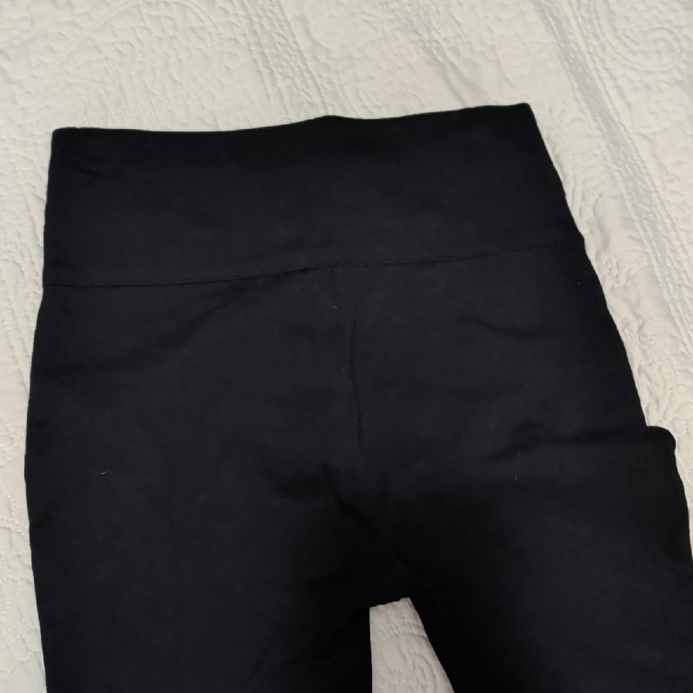 Active USA Black High-Waisted Skinny Pants with Silver Zippers - Picture 5 of 5